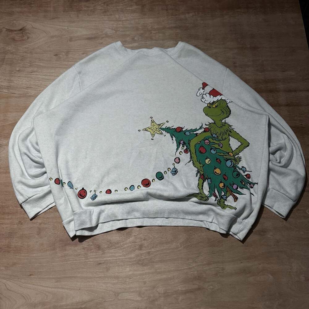 Dr. Seuss The Grinch Christmas Sweatshirt 3X Oversized Y2K Style Graphic
